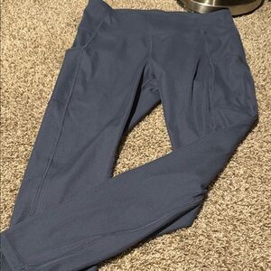 Lukka Lux Blue-Gray Ribbed Leggings (L) - like new!